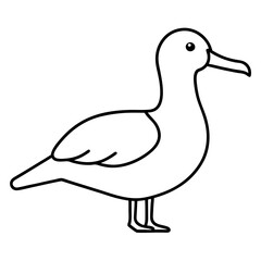 Graceful Albatross Outline Art