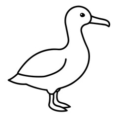 Graceful Albatross Outline Art