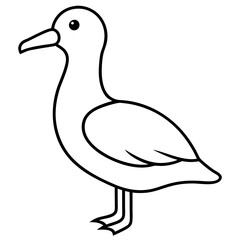 Graceful Albatross Outline Art
