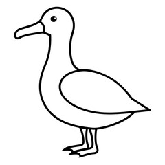 Graceful Albatross Outline Art
