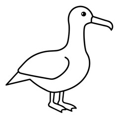 Graceful Albatross Outline Art