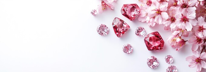 Delicate Pink Gems and Blossoms