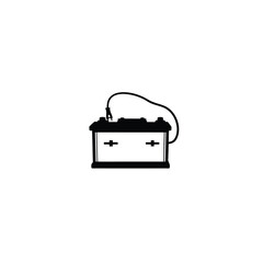 Electricity battery silhouette on white background