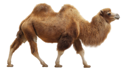 A majestic camel walking gracefully in the sand.