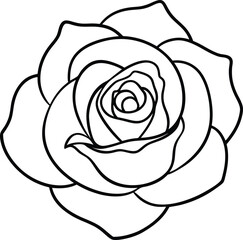 Rose Outline Illustration &ndash; Ideal for Coloring & DIY Projects