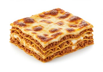 Fototapeta premium Lasagna with meat sauce isolated on white background
