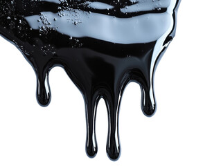 Crude Oil Dripping: An abstract and textured image showcasing the viscous flow of crude oil, capturing its dark, sticky, and weighty essence. The liquid drips in an uneven, natural pattern.