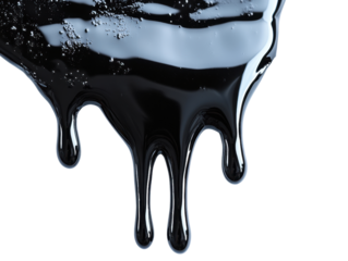 Crude Oil Dripping: An abstract and textured image showcasing the viscous flow of crude oil, capturing its dark, sticky, and weighty essence. The liquid drips in an uneven, natural pattern.