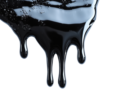 Crude Oil Dripping: An abstract and textured image showcasing the viscous flow of crude oil, capturing its dark, sticky, and weighty essence. The liquid drips in an uneven, natural pattern.