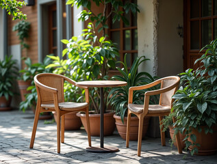 Fototapeta premium Cozy Outdoor Garden Seating Area