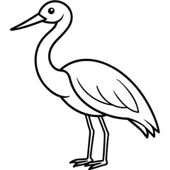 Graceful Stork Line Drawing