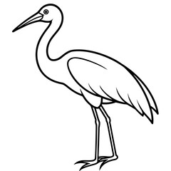 Graceful Stork Line Drawing
