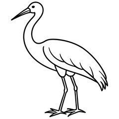 Graceful Stork Line Drawing