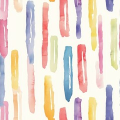 Colorful Watercolor Strokes Abstract Seamless Pattern