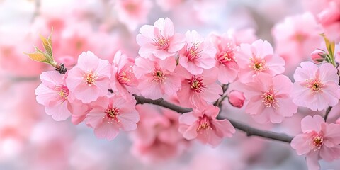 Pink Cherry Blossoms in Full Bloom, Symbolizing Spring, Renewal, and Natural Beauty