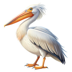 Obraz premium Majestic American White Pelican A Stunning Wildlife Illustration on transparent background