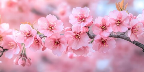 Pink Cherry Blossoms in Full Bloom, Symbolizing Spring, Renewal, and Natural Beauty