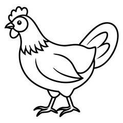 Minimal Chicken Outline Artwork