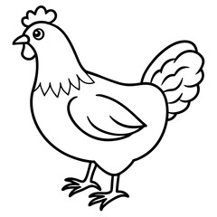 Minimal Chicken Outline Artwork