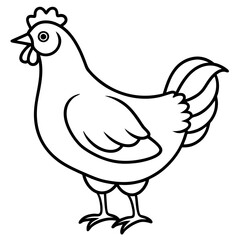 Minimal Chicken Outline Artwork