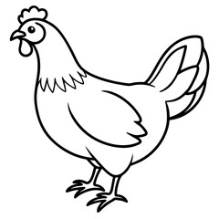 Minimal Chicken Outline Artwork