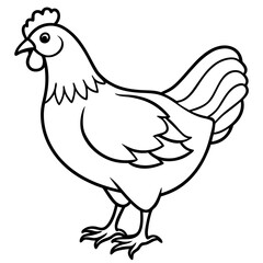 Minimal Chicken Outline Artwork