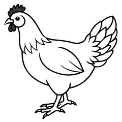 Minimal Chicken Outline Artwork