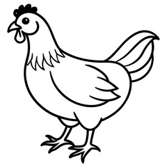 Minimal Chicken Outline Artwork