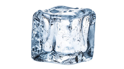 Crystal Clear Ice Cube Isolated On White Background for Creative Designs