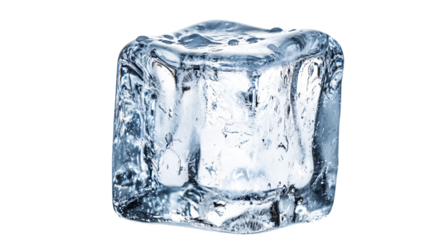 Crystal Clear Ice Cube Isolated On White Background for Creative Designs