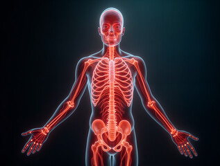 Human Skeletal and Muscular Anatomy Illustration