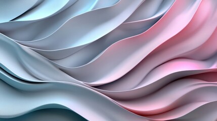 Fototapeta premium Abstract pastel waves in 3D render