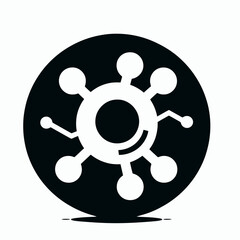 Obraz premium very simple flat and single minimalist Web Share Silhouettes in black on a white background 