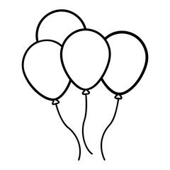 vector illustration of balloons isolated on white
