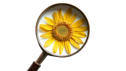 Sharp magnifying glass on white background for precise searches and examinations