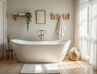 Elegant Bathroom with Free-Standing Tub