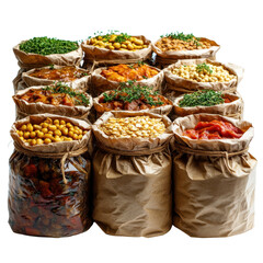 Fototapeta premium Emergency food rations isolated on transparent background.