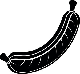 Sausage Silhouette in Black | Meat Food Icon Vector for BBQ, Kitchen & Culinary