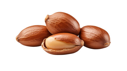 Fresh Peanuts in Shell Isolated on White Background for Food and Nutrition Concepts