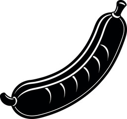 Sausage Silhouette in Black | Meat Food Icon Vector for BBQ, Kitchen & Culinary