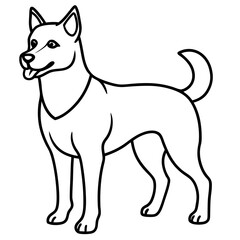 Minimal Dog Outline Graphic