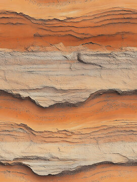 seamless rammed earth clay texture tile top view natural red brown layers wall ground for surface mapping architecture game design 2d flat