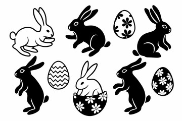 set of easter rabbits