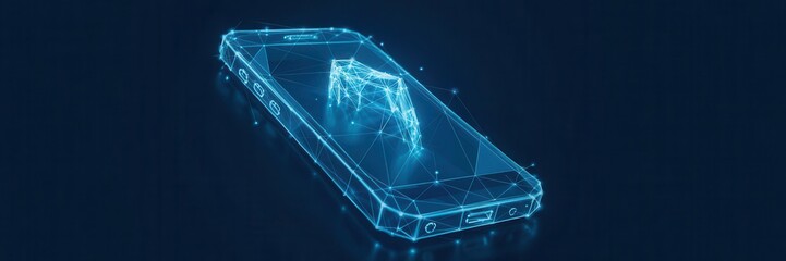 Abstract digital representation of a mobile phone