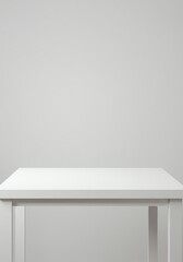 Fototapeta premium White Table Against Neutral Background for Product Mockups