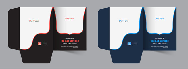 Unique presentation folder template, creative and Luxury folder design, Corporate business Document Folders for your business, editable vector file