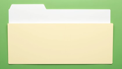 Tan File Folder with White Sheets Inside Isolated on Green Screen Background Perfect for Mockups and Template Ads Promotion