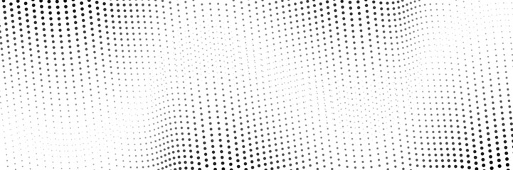 Dotted gradient vector illustration, white and black halftone background, horizontal seamless dotted lines, monochrome dots texture backdrop, retro effect. modern