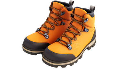 Colorful 3D Cartoon Hiking Boots Isolated on White Background