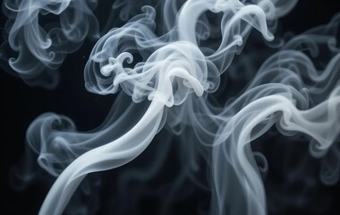 Fototapeta premium A photo of swirling smoke against a black background
